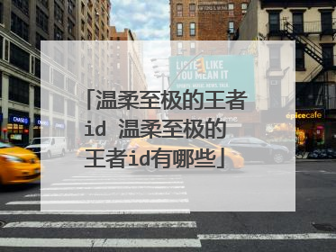 温柔至极的王者id 温柔至极的王者id有哪些