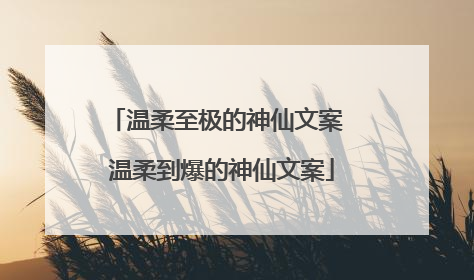 温柔至极的神仙文案 温柔到爆的神仙文案
