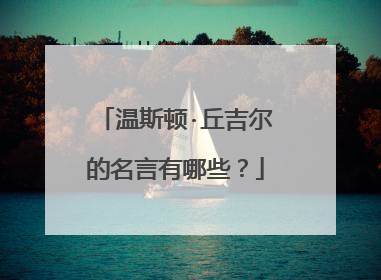 温斯顿·丘吉尔的名言有哪些？