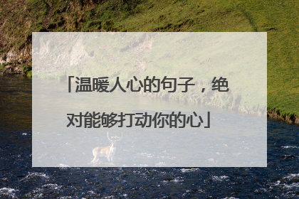 温暖人心的句子,绝对能够打动你的心