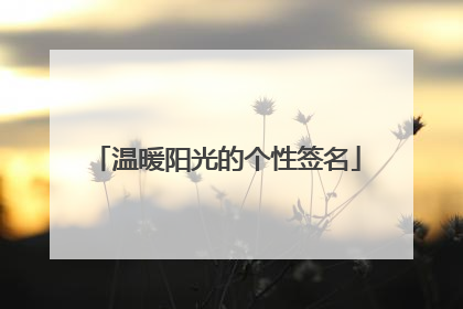 温暖阳光的个性签名