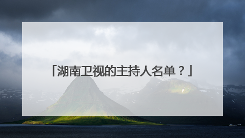 湖南卫视的主持人名单？