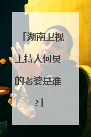 湖南卫视主持人何炅的老婆是谁?