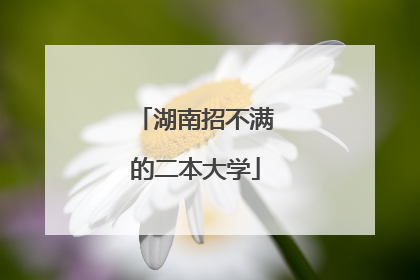湖南招不满的二本大学
