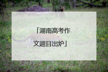 湖南高考作文题目出炉