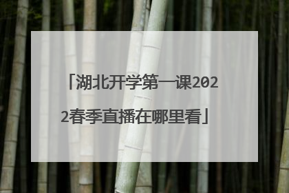 湖北开学第一课2022春季直播在哪里看