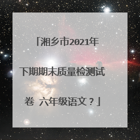湘乡市2021年下期期末质量检测试卷 六年级语文？