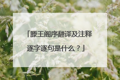 滕王阁序翻译及注释逐字逐句是什么？