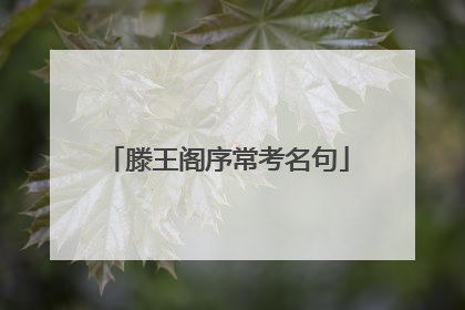 滕王阁序常考名句