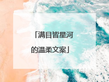 满目皆星河的温柔文案