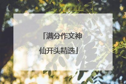 满分作文神仙开头精选