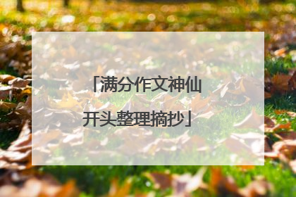 满分作文神仙开头整理摘抄