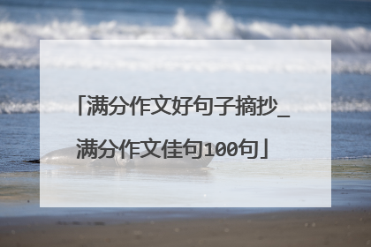 满分作文好句子摘抄_满分作文佳句100句