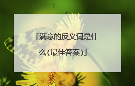 满意的反义词是什么(最佳答案)