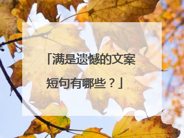 满是遗憾的文案短句有哪些?