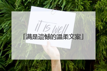 满是遗憾的温柔文案