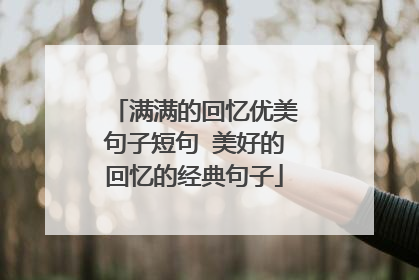 满满的回忆优美句子短句 美好的回忆的经典句子
