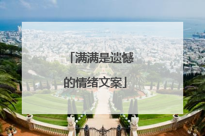 满满是遗憾的情绪文案