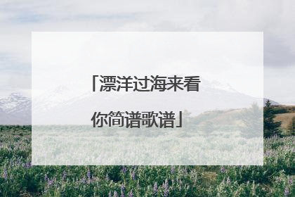 漂洋过海来看你简谱歌谱