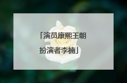 演员康熙王朝扮演者李楠