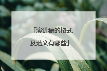 演讲稿的格式及范文有哪些