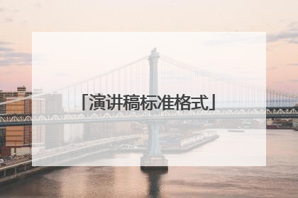 演讲稿标准格式