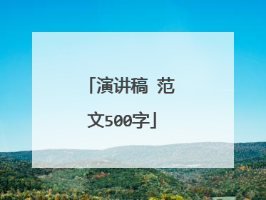 演讲稿 范文500字