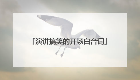 演讲搞笑的开场白台词