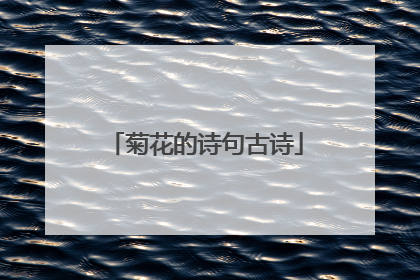 菊花的诗句古诗