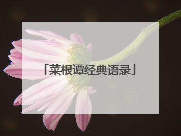菜根谭经典语录