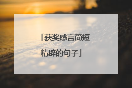 获奖感言简短精辟的句子