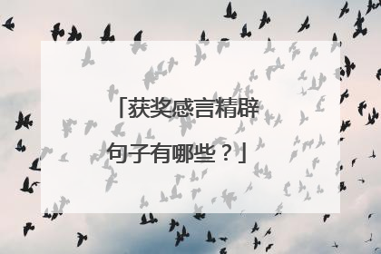 获奖感言精辟句子有哪些？