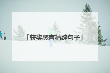 获奖感言精辟句子