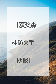 获奖森林防火手抄报