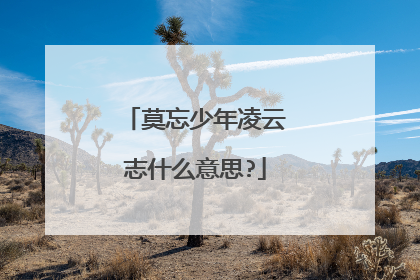 莫忘少年凌云志什么意思?