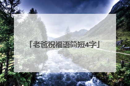 老爸祝福语简短4字