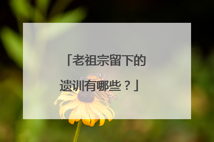 老祖宗留下的遗训有哪些?