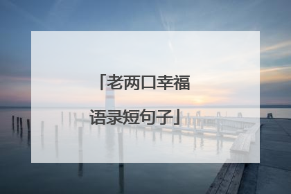老两口幸福语录短句子
