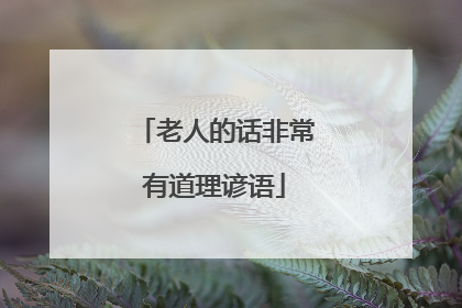 老人的话非常有道理谚语