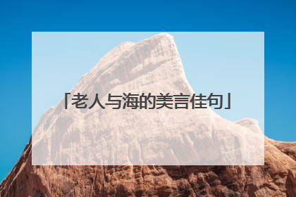老人与海的美言佳句