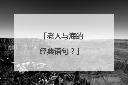 老人与海的经典语句?