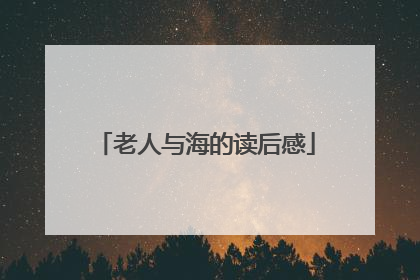 老人与海的读后感