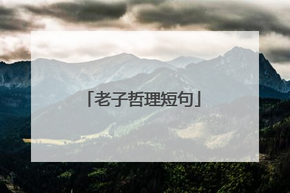 老子哲理短句