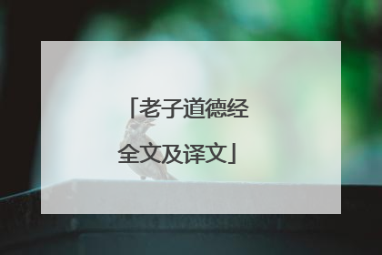 老子道德经全文及译文