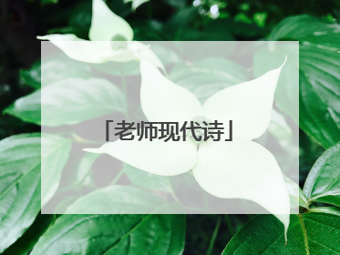 老师现代诗
