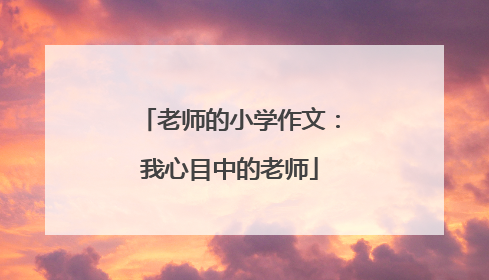 老师的小学作文:我心目中的老师