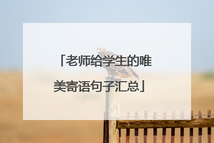 老师给学生的唯美寄语句子汇总