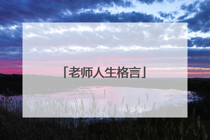 老师人生格言