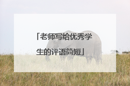 老师写给优秀学生的评语简短