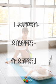 老师写作文的评语-作文评语
